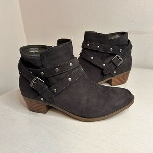 Torrid grey ankle moto boots